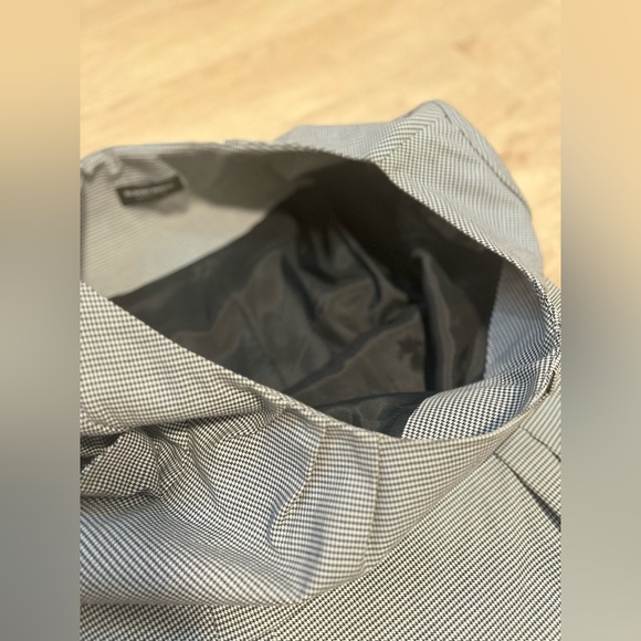 A-line midi cotton black and white houndstooth dress with detail - Picture 14 of 16